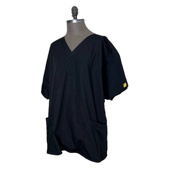 NEW! Womens Wonderwink Scrub Tops Size 3XL Black Yellow - Picture 1 of 6